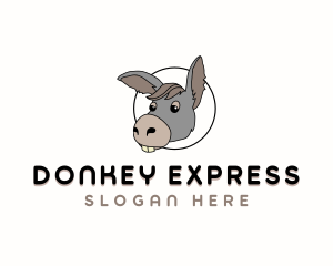 Donkey Animal Cartoon logo design
