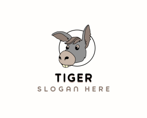 Petting Zoo - Donkey Animal Cartoon logo design