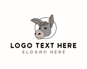 Books - Donkey Animal Cartoon logo design