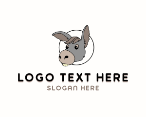 Zoo - Donkey Animal Cartoon logo design