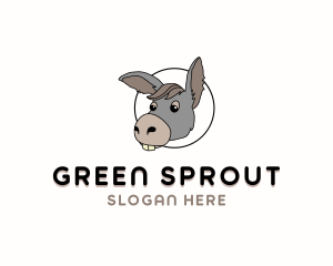 Donkey Animal Cartoon logo design