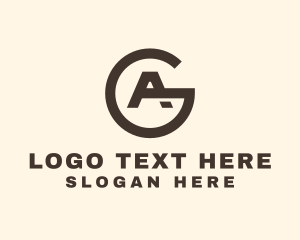 Brown - Simple Generic Letter GA Business logo design