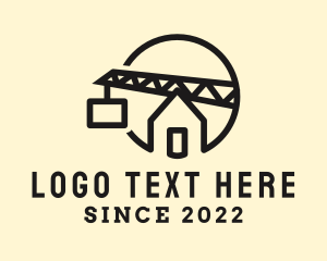 Land Developer - House Construction Crane logo design