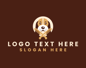 Siberian Husky - Dog Animal Groom logo design