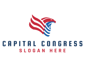 Congress - Patriotic Eagle Flag logo design