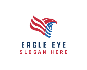 Patriotic Eagle Flag logo design