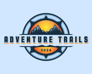 Mountain Travel Compass Voyage logo design