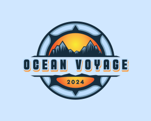 Mountain Travel Compass Voyage logo design