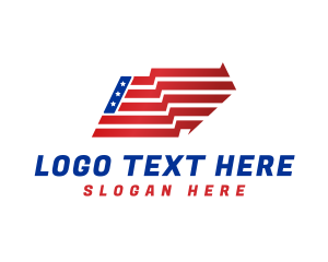 United State - America Flag Logistics logo design