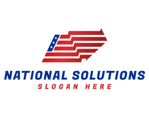 America Flag Logistics logo design