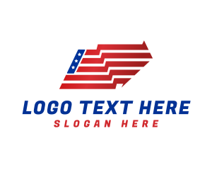 Country - America Flag Logistics logo design