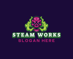 Steam - Skull Smoke Gaming logo design