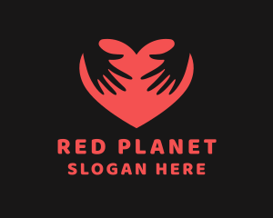 Red Love Hands logo design