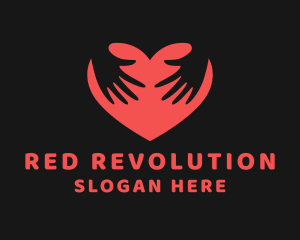 Red Love Hands logo design