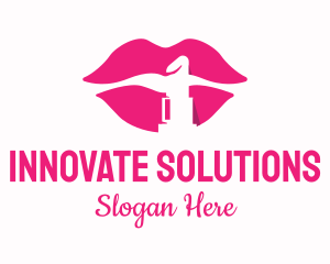 Pink Lipstick Silhouette Logo
