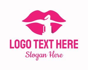 Pink Lipstick Silhouette Logo