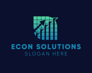 Economics - Gradient Stock Market Arrow logo design
