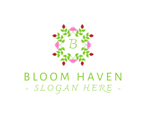 Beauty Floral Wreath logo design