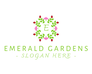 Beauty Floral Wreath logo design