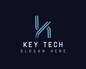 Cyber Technology Letter K logo design