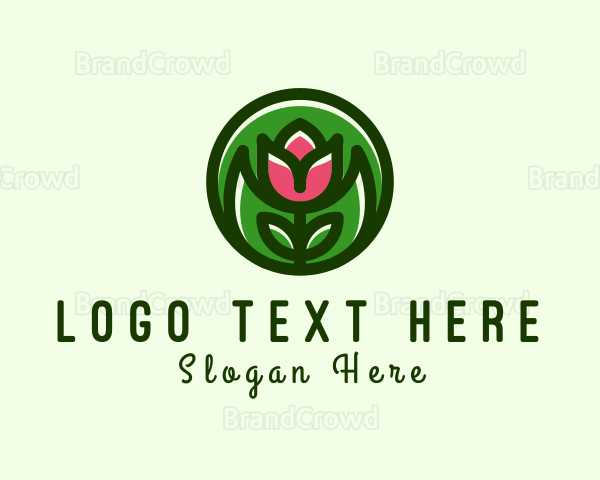 Tulip Flower Gardening Logo