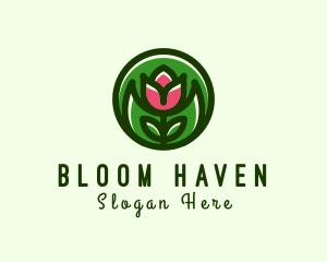 Tulip Flower Gardening logo design