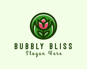 Tulip Flower Gardening logo design