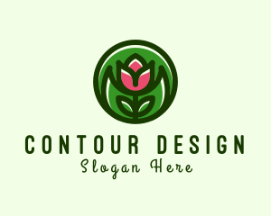 Tulip Flower Gardening logo design