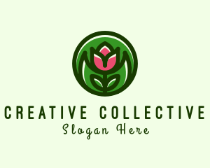 Tulip Flower Gardening logo design