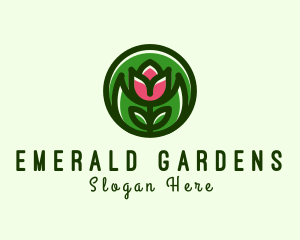 Tulip Flower Gardening logo design