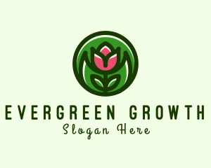 Growing - Tulip Flower Gardening logo design