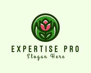 Tulip Flower Gardening logo design