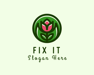 Tulip Flower Gardening logo design