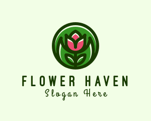 Tulip Flower Gardening logo design