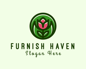 Tulip Flower Gardening logo design