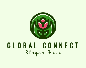 Tulip Flower Gardening logo design