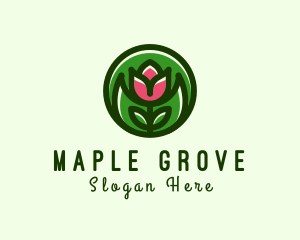 Tulip Flower Gardening logo design