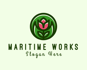 Tulip Flower Gardening logo design