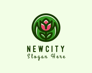 Tulip Flower Gardening logo design