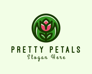 Tulip Flower Gardening logo design