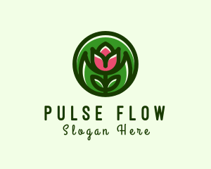 Tulip Flower Gardening logo design