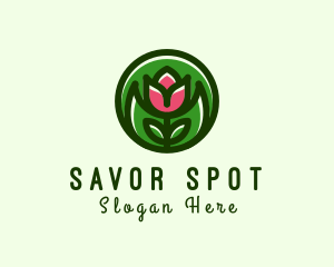 Tulip Flower Gardening logo design