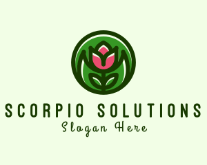 Tulip Flower Gardening logo design