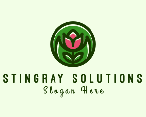 Tulip Flower Gardening logo design