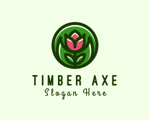 Tulip Flower Gardening logo design