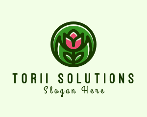 Tulip Flower Gardening logo design