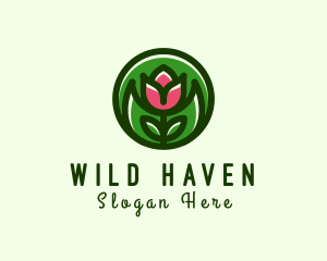 Tulip Flower Gardening logo design