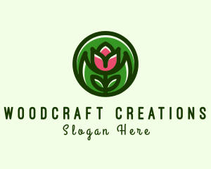 Tulip Flower Gardening logo design