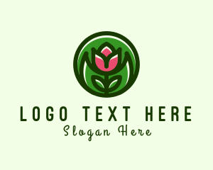 Growing - Tulip Flower Gardening logo design