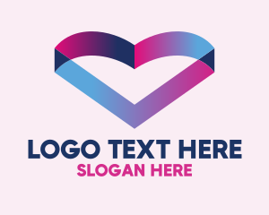 Online Dating - Modern Heart Gradient logo design